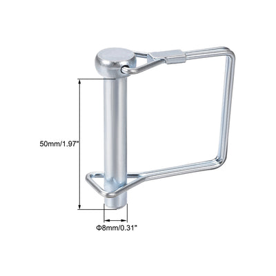 Harfington Uxcell Shaft Locking Pin 8mmx50mm Coupler Pin for Farm Trailers Lawn Square