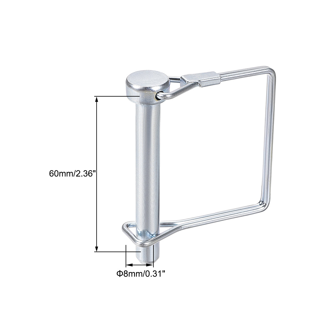 uxcell Uxcell Shaft Locking Pin 8mmx60mm Coupler Pin for Farm Trailers Lawn Square 5Pcs