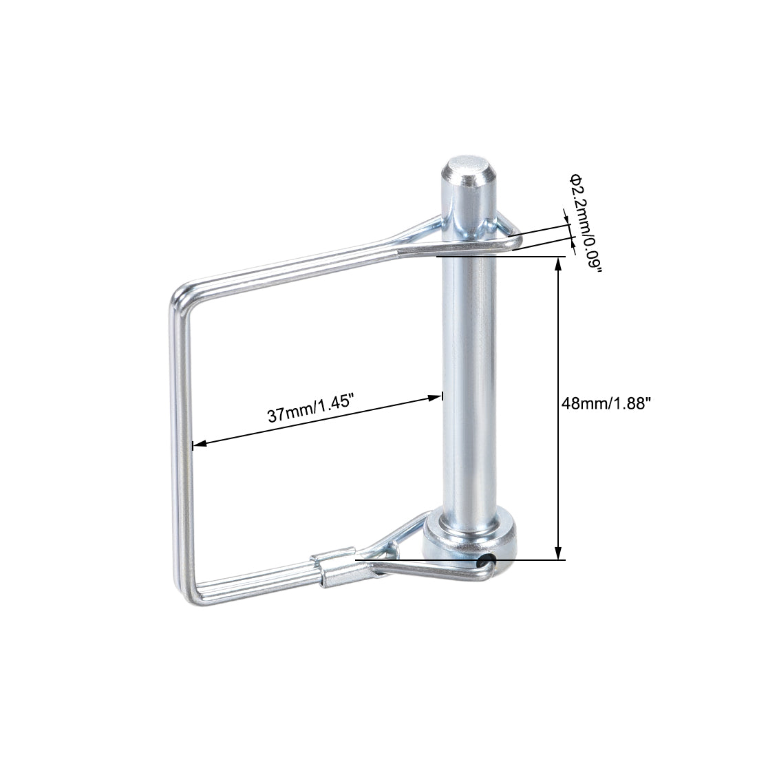 uxcell Uxcell Shaft Locking Pin 8mmx60mm Coupler Pin for Farm Trailers Lawn Square 5Pcs