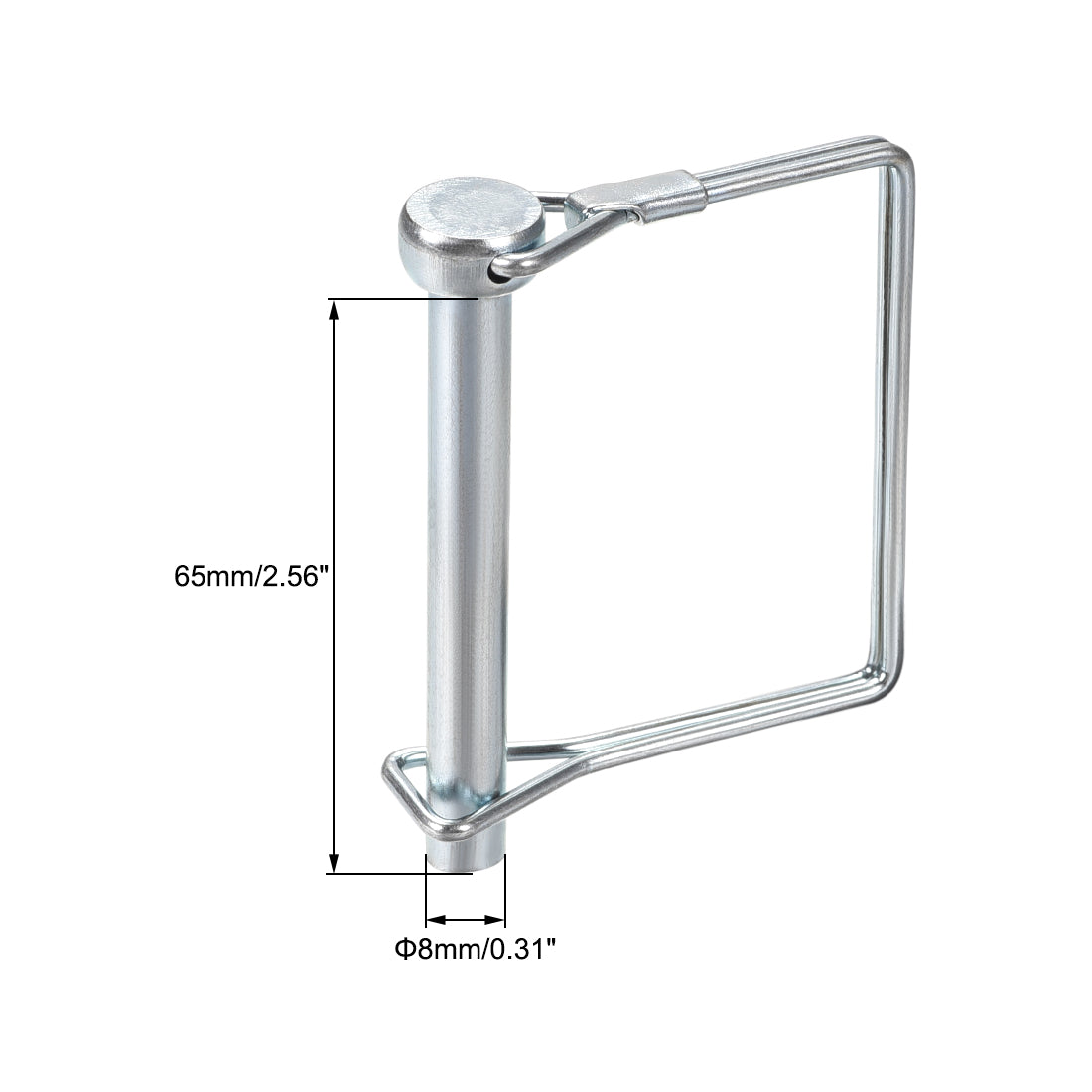 uxcell Uxcell Shaft Locking Pin 8mmx65mm Coupler Pin for Farm Trailers Lawn Square