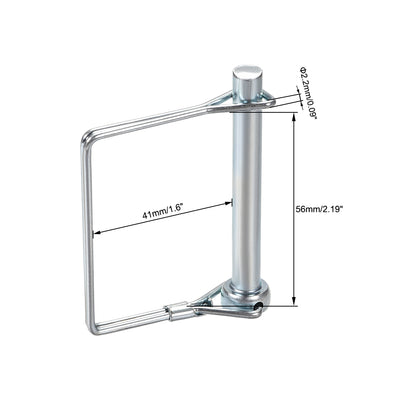 Harfington Uxcell Shaft Locking Pin 8mmx65mm Coupler Pin for Farm Trailers Lawn Square