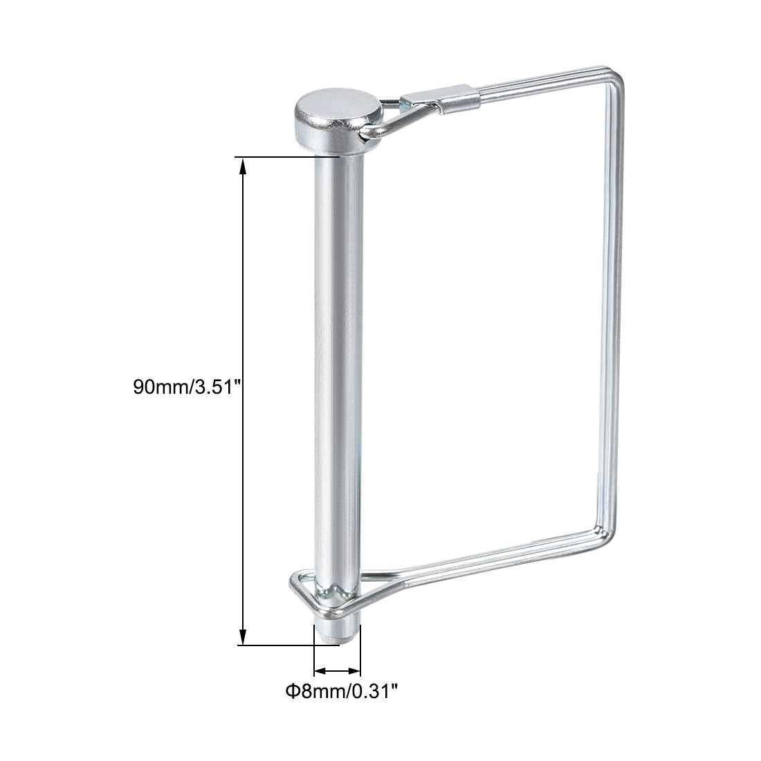 uxcell Uxcell Shaft Locking Pin 8mmx90mm Coupler Pin for Farm Trailers Lawn Square