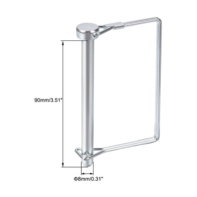 Harfington Uxcell Shaft Locking Pin 8mmx90mm Coupler Pin for Farm Trailers Lawn Square 2Pcs