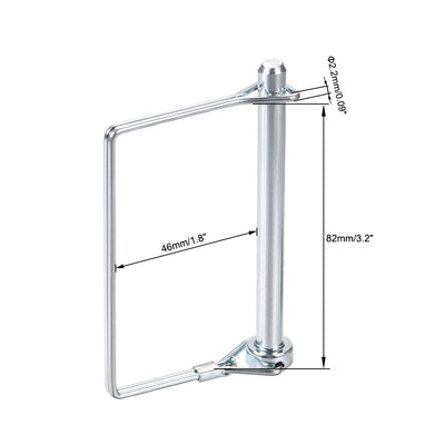 Harfington Uxcell Shaft Locking Pin 8mmx90mm Coupler Pin for Farm Trailers Lawn Square 2Pcs