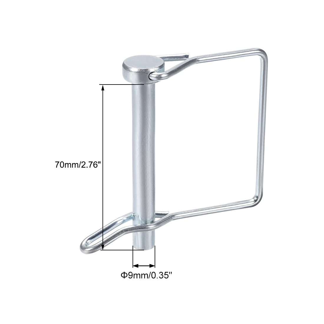 uxcell Uxcell Shaft Locking Pin W Ear 9mmx70mm Coupler Pin for Farm Trailers Lawn Square