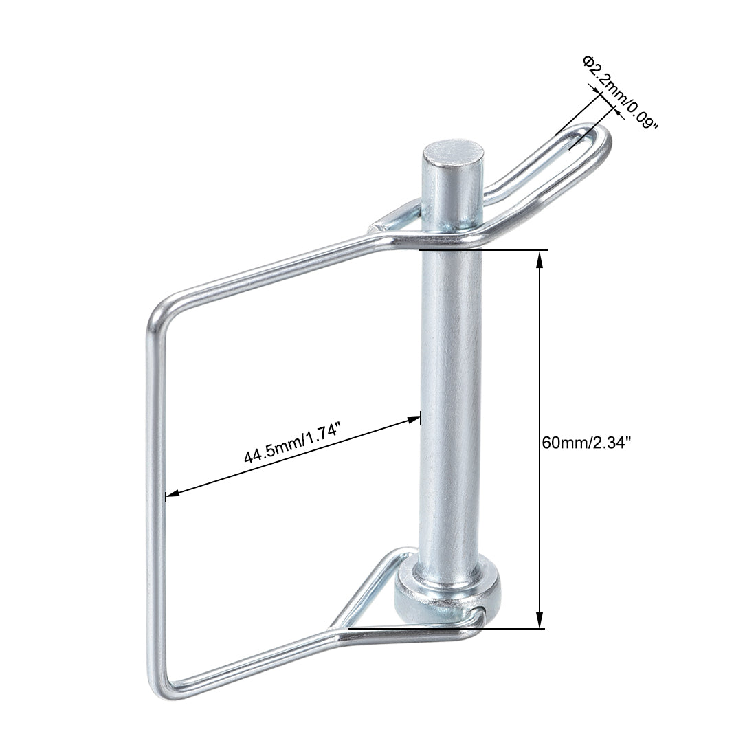 uxcell Uxcell Shaft Locking Pin W Ear 9mmx70mm Coupler Pin for Farm Trailers Lawn Square