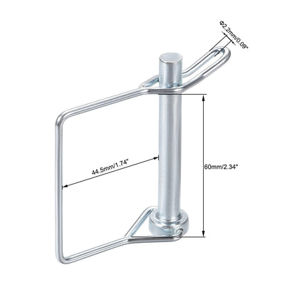 Harfington Uxcell Shaft Locking Pin W Ear 9mmx70mm Coupler Pin for Farm Trailers Lawn Square