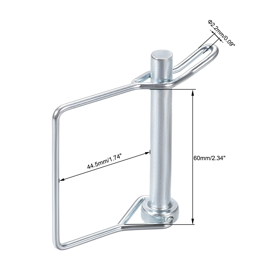 uxcell Uxcell Shaft Locking Pin w Ear 9mmx70mm Coupler Pin for Farm Trailers Lawn Square 2Pcs