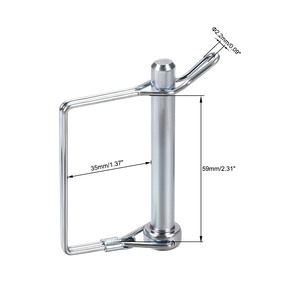 uxcell Uxcell Shaft Locking Pin w Ear 9.5x70mm Coupler Pin for Farm Trailers Lawn Square