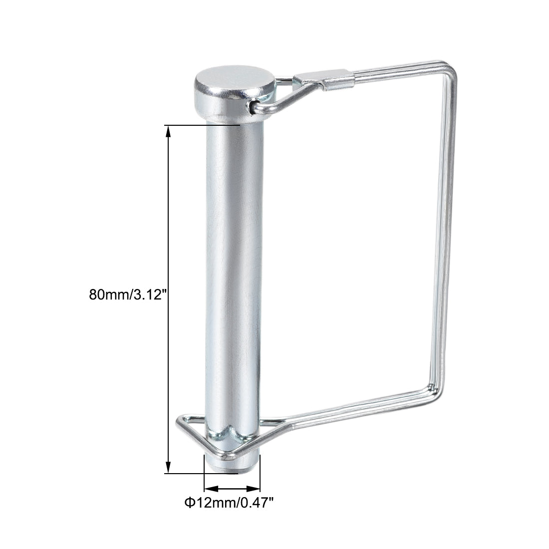 uxcell Uxcell Shaft Locking Pin 12mmx80mm Coupler Pin for Farm Trailers Lawn Square