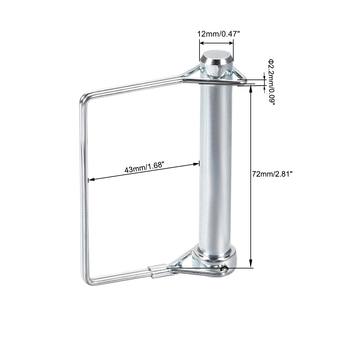 uxcell Uxcell Shaft Locking Pin 12mmx80mm Coupler Pin for Farm Trailers Lawn Square