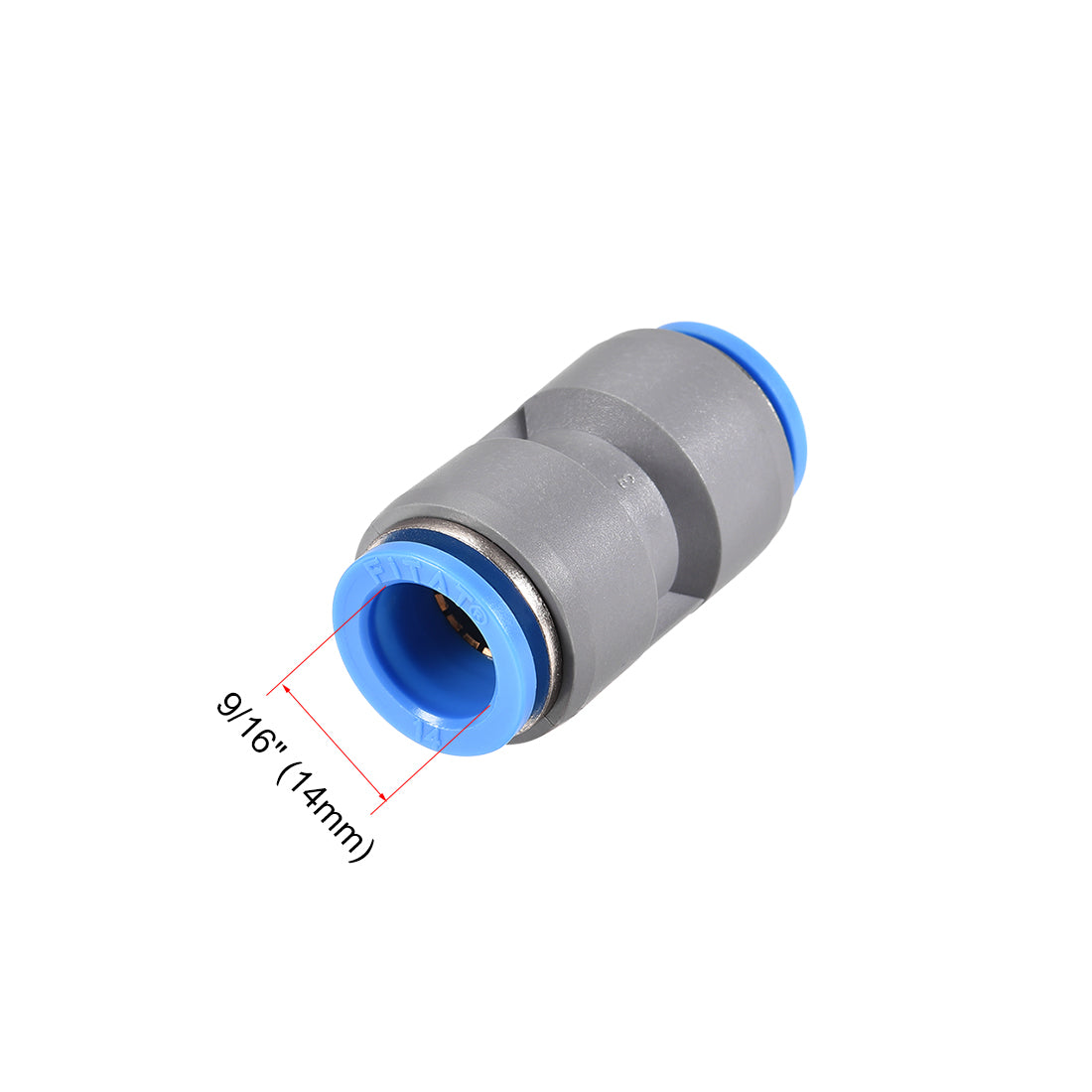 uxcell Uxcell Straight Push Connectors 14mm Quick Release Pneumatic Connector Plastic Union Pipe Tube Fitting Grey