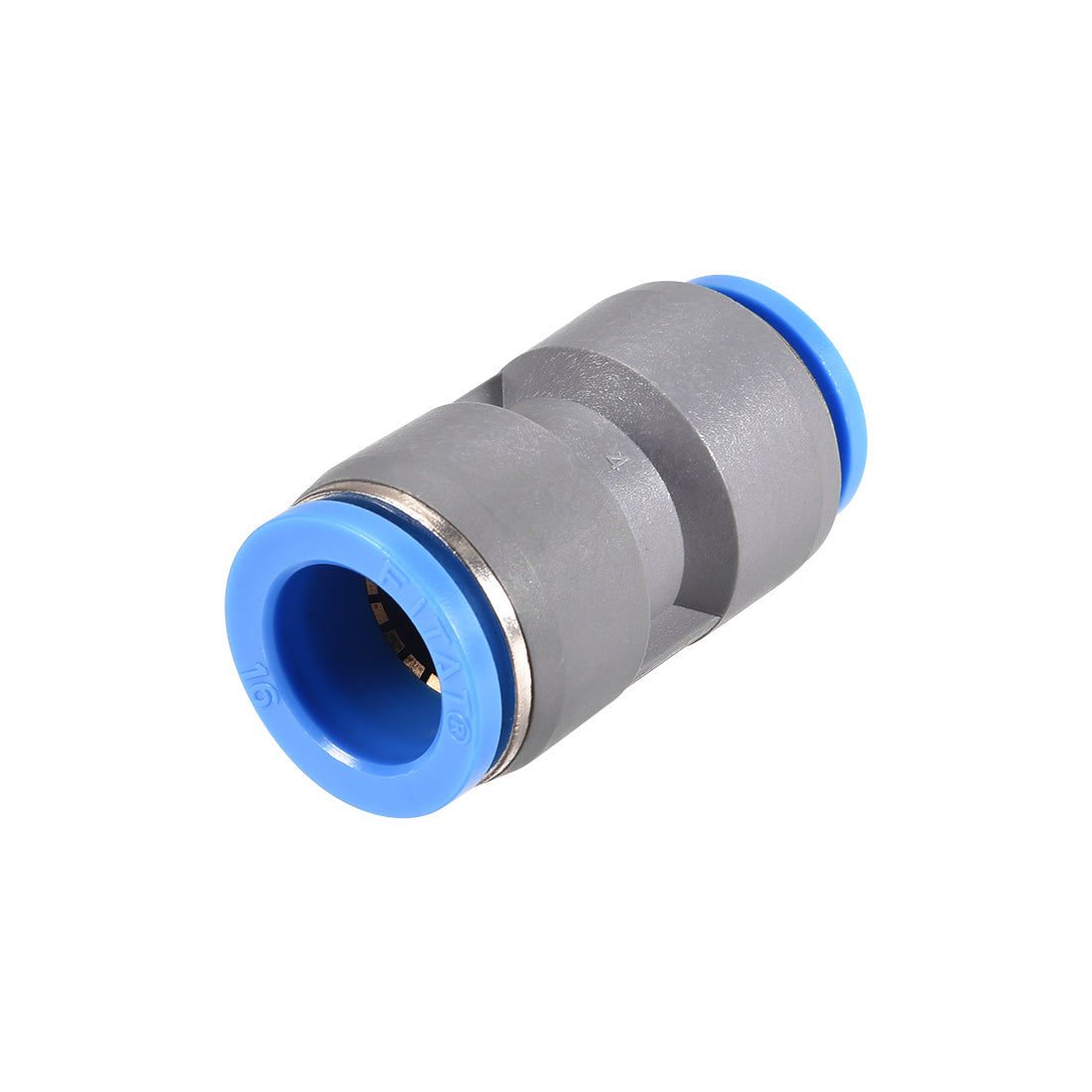 uxcell Uxcell Straight Push to Connector Reducer Fitting 16mm to 14mm Plastic Union Pipe Tube Fitting Grey