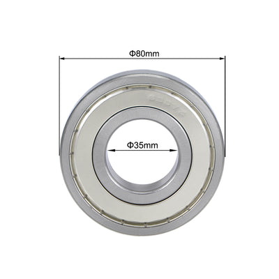 Harfington Uxcell Deep Groove Ball Bearings  Metric Double Shielded Chrome Steel ABEC1 Z2