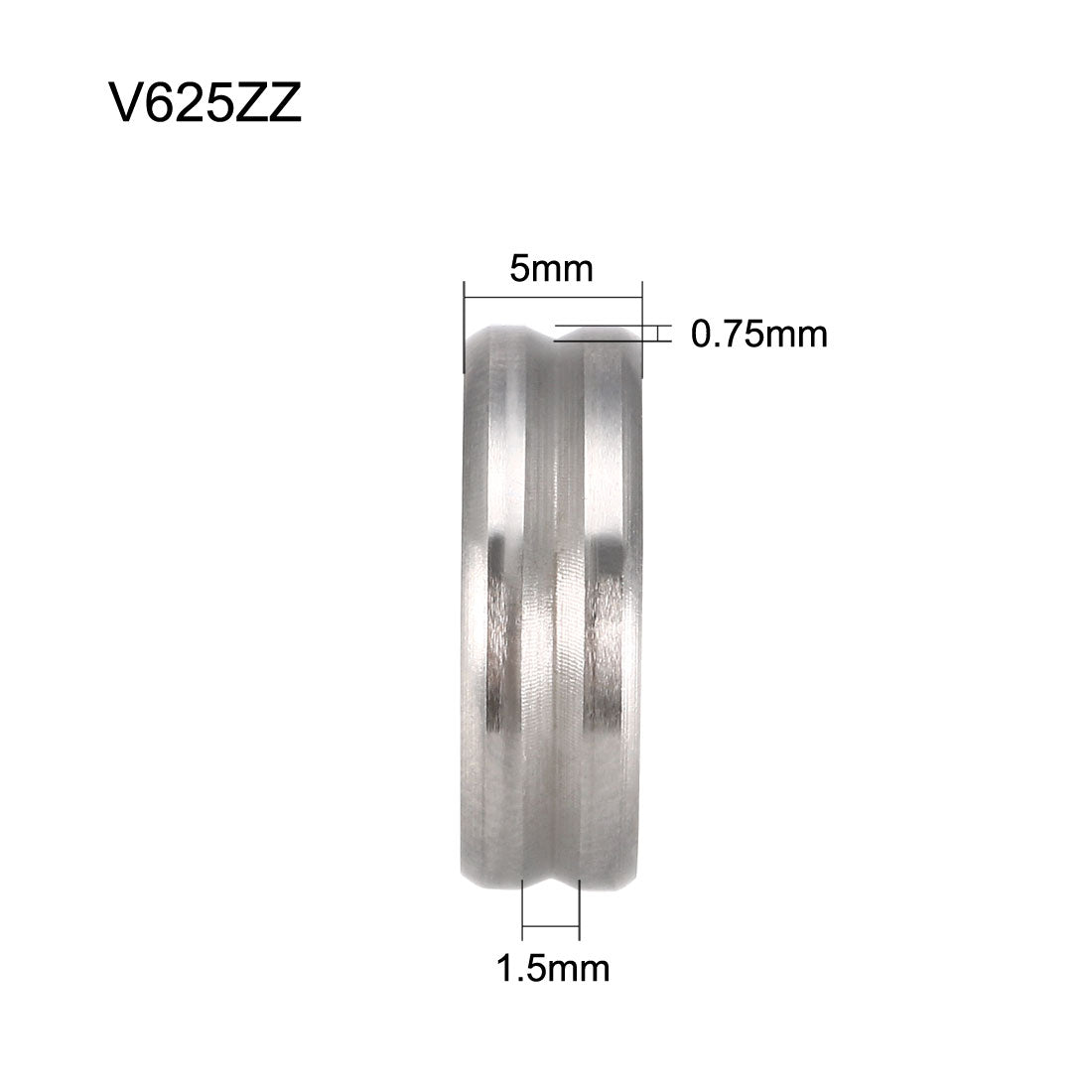 uxcell Uxcell 10St Tiefe V Rillenkugellager V625ZZ Metall Doppelt Geschirmt (GCr15) Chromstahl Lager 5mmx16mmx5mm