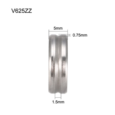 Harfington Uxcell 10St Tiefe V Rillenkugellager V625ZZ Metall Doppelt Geschirmt (GCr15) Chromstahl Lager 5mmx16mmx5mm