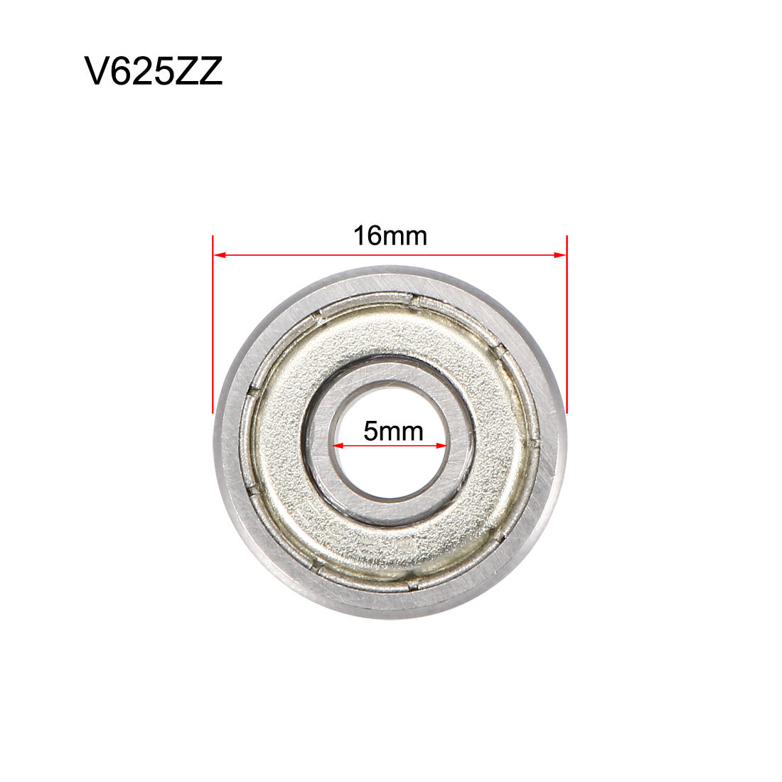 uxcell Uxcell 10St Tiefe V Rillenkugellager V625ZZ Metall Doppelt Geschirmt (GCr15) Chromstahl Lager 5mmx16mmx5mm