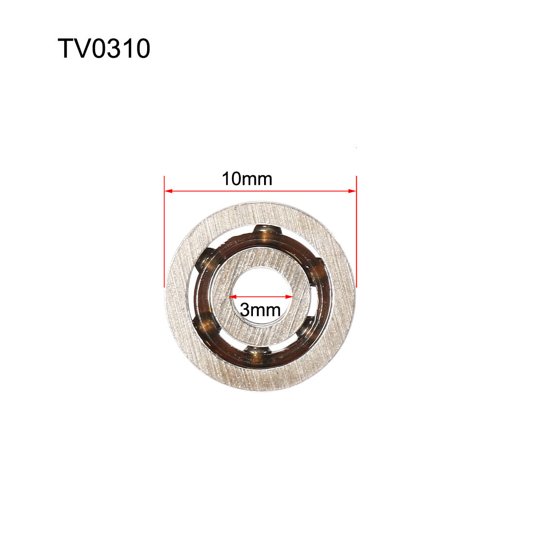 uxcell Uxcell 10St Tiefe V Rillenkugellager TV0310 Einseitig Abgedichtet (GCr15) Chromstahl Lager 3x10x3mm