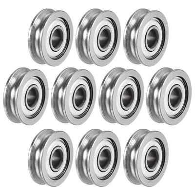 Harfington Uxcell U604ZZ Deep U Groove Ball Track Guide Bearing 4x13x4mm Double Metal Shielded (GCr15) Chrome Steel Bearing 10pcs