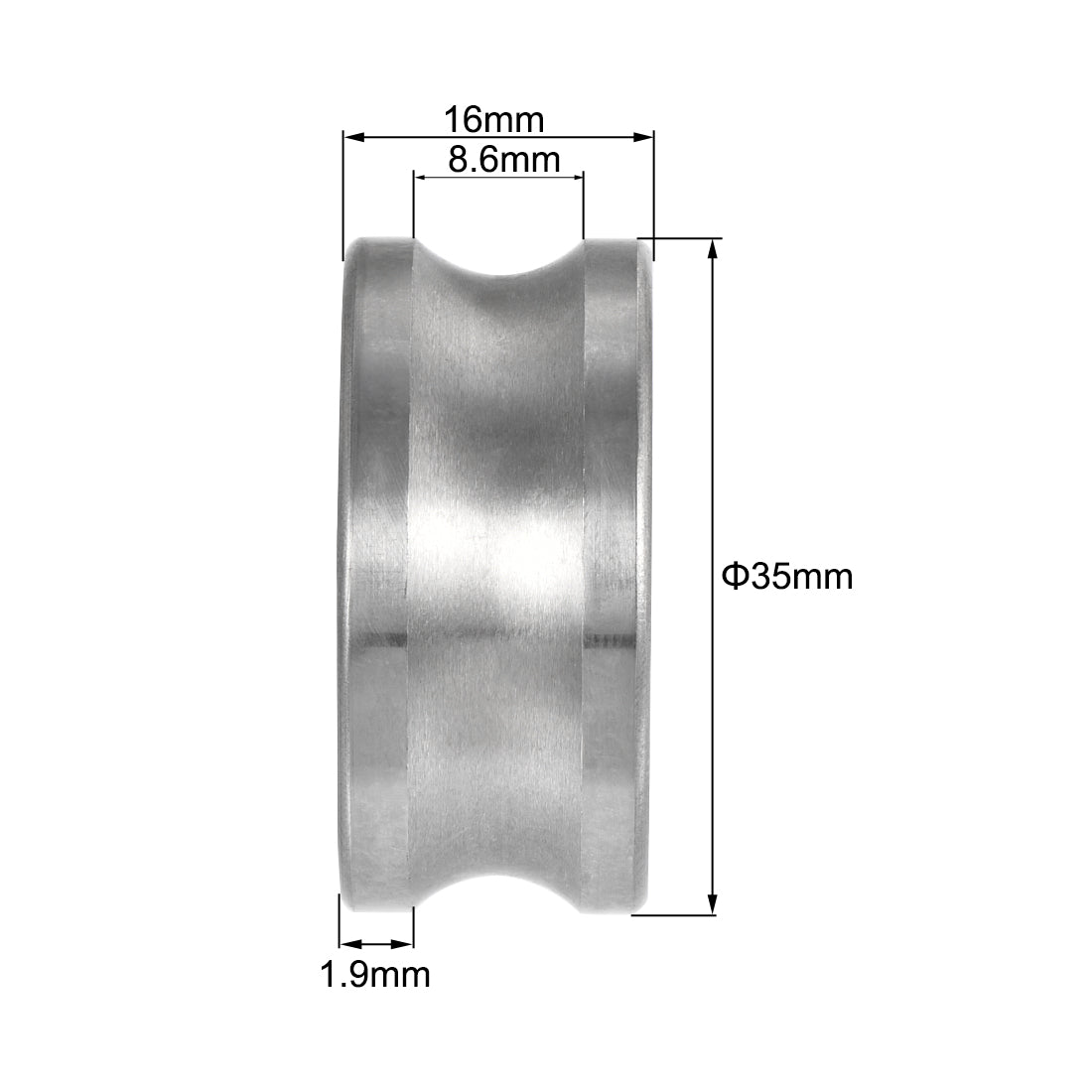 uxcell Uxcell LFR5201-12 U Nutrollenrollenlager 12x35x16mm Doppelmetall abgeschirmt (GCr15) Chromstahl Kugellager