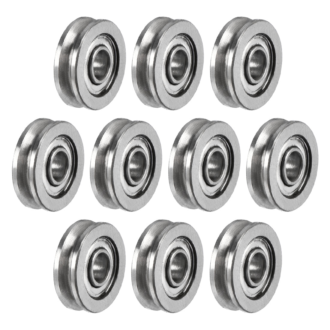 uxcell Uxcell 603 U Groove Ball Track Guide Bearing 3x10x3mm Double Metal Shielded (GCr15) Chrome Steel Bearing 10pcs