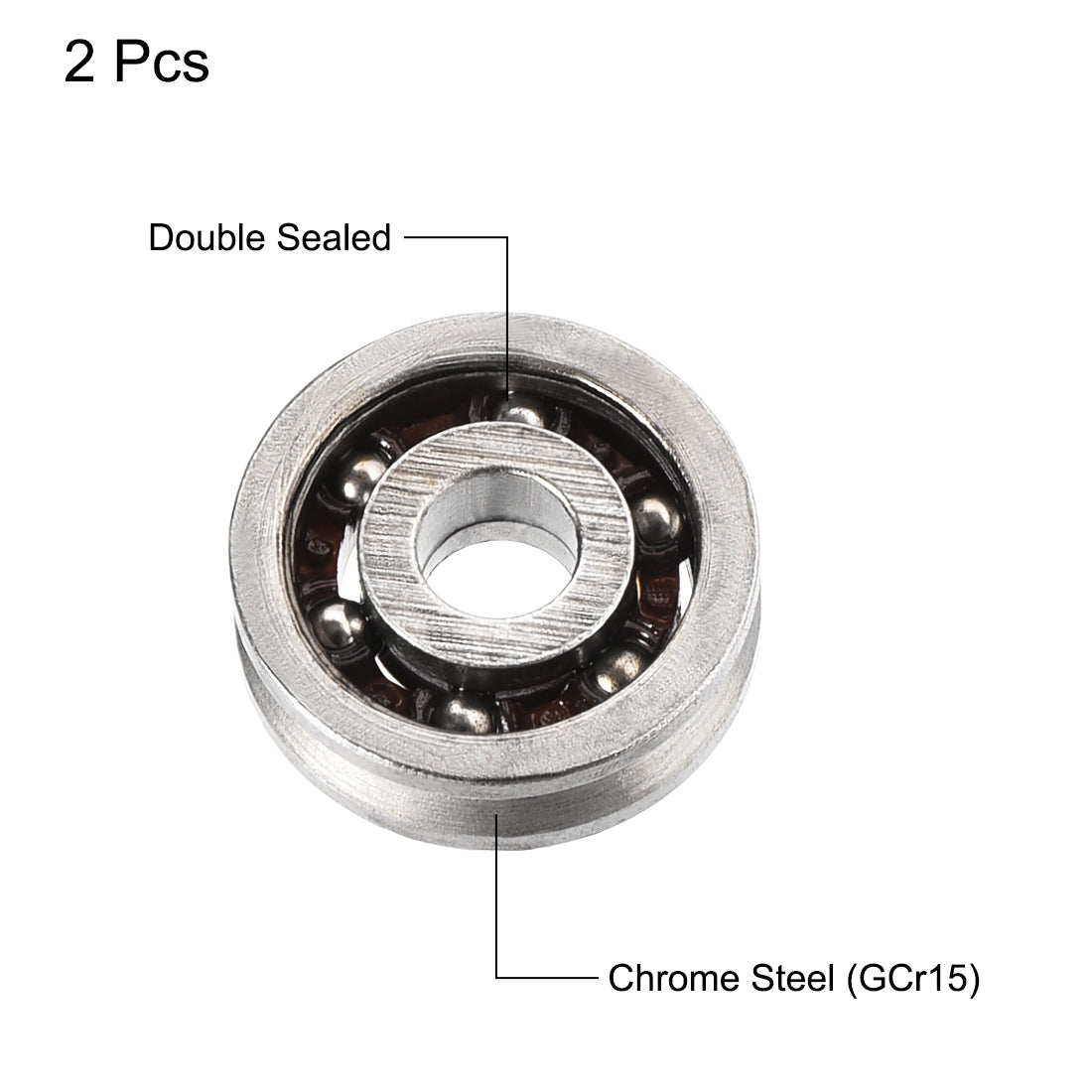 uxcell Uxcell 603VV Miniature Deep V Groove Guide Ball Bearings 3x10x3mm Double Metal Shielded (GCr15) Chrome Steel Bearings 2pcs