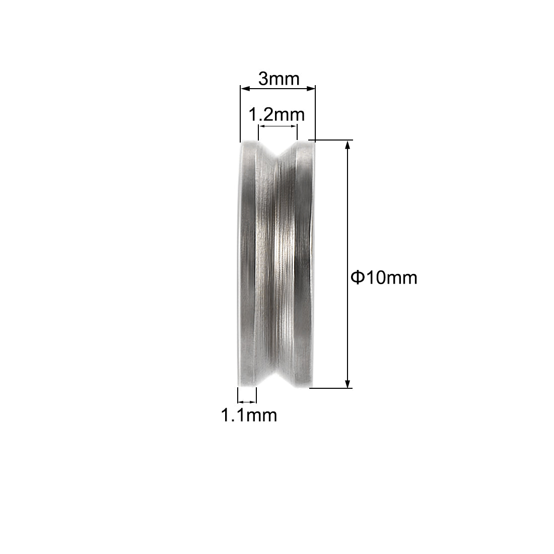 uxcell Uxcell 603VV Miniature Deep V Groove Guide Ball Bearings 3x10x3mm Double Metal Shielded (GCr15) Chrome Steel Bearings 2pcs