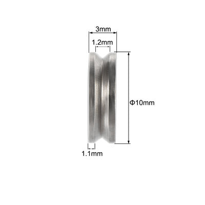 Harfington Uxcell 603VV Miniature Deep V Groove Guide Ball Bearings 3x10x3mm Double Metal Shielded (GCr15) Chrome Steel Bearings 2pcs