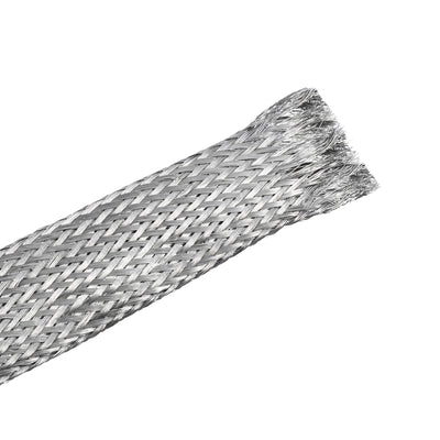 Harfington Uxcell 9.8Ft - 41/64 Inch 304 Stainless Steel Sleeving Expandable Hose Cover