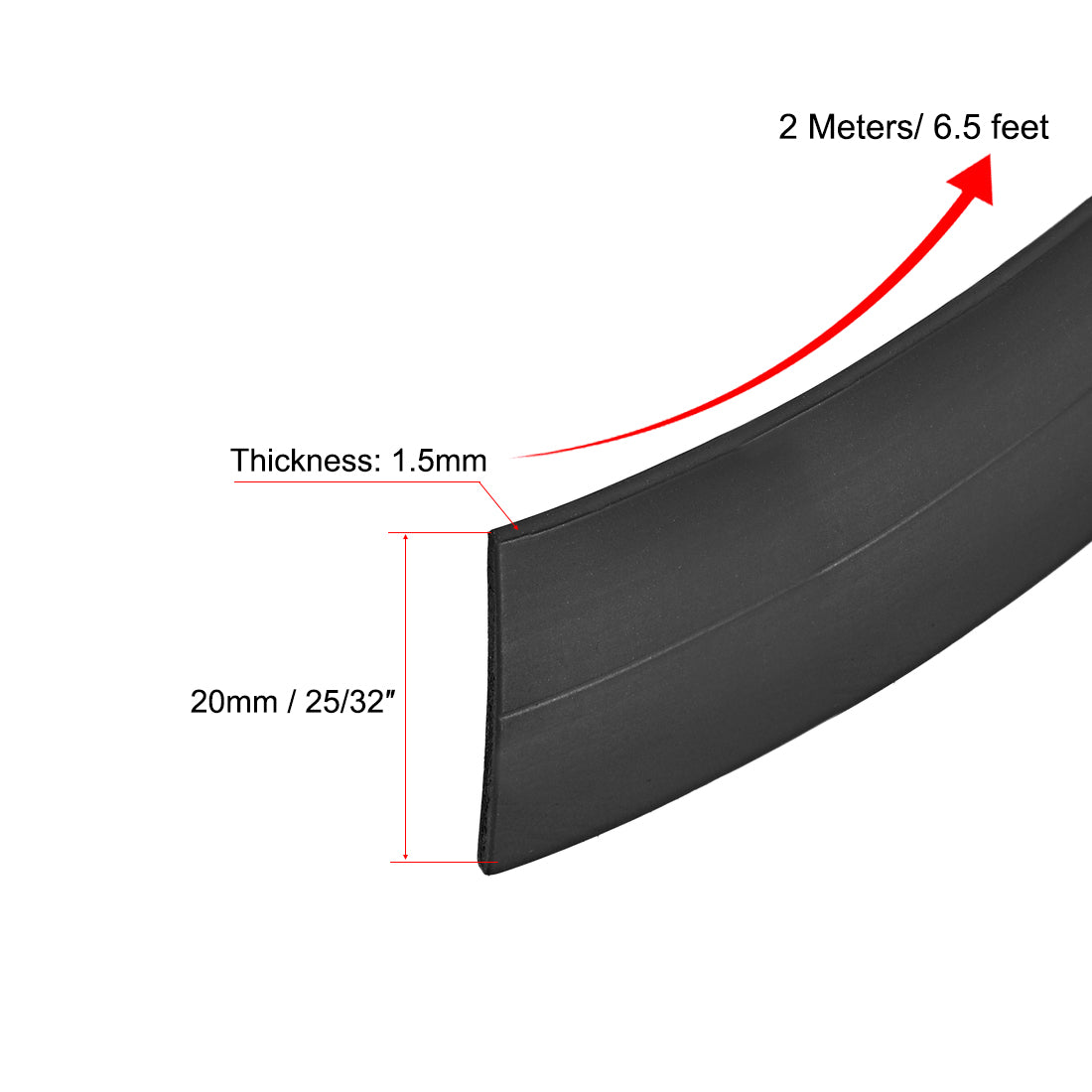 uxcell Uxcell Black  Magnetic Strip for Crafts, 25/32 Inch x 6.5 Feet x  1/16 Inch