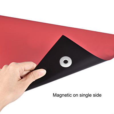 Harfington Uxcell A4 Plain Magnet Sheets for Crafts or Applying Adhesive Items 24 Mil Red