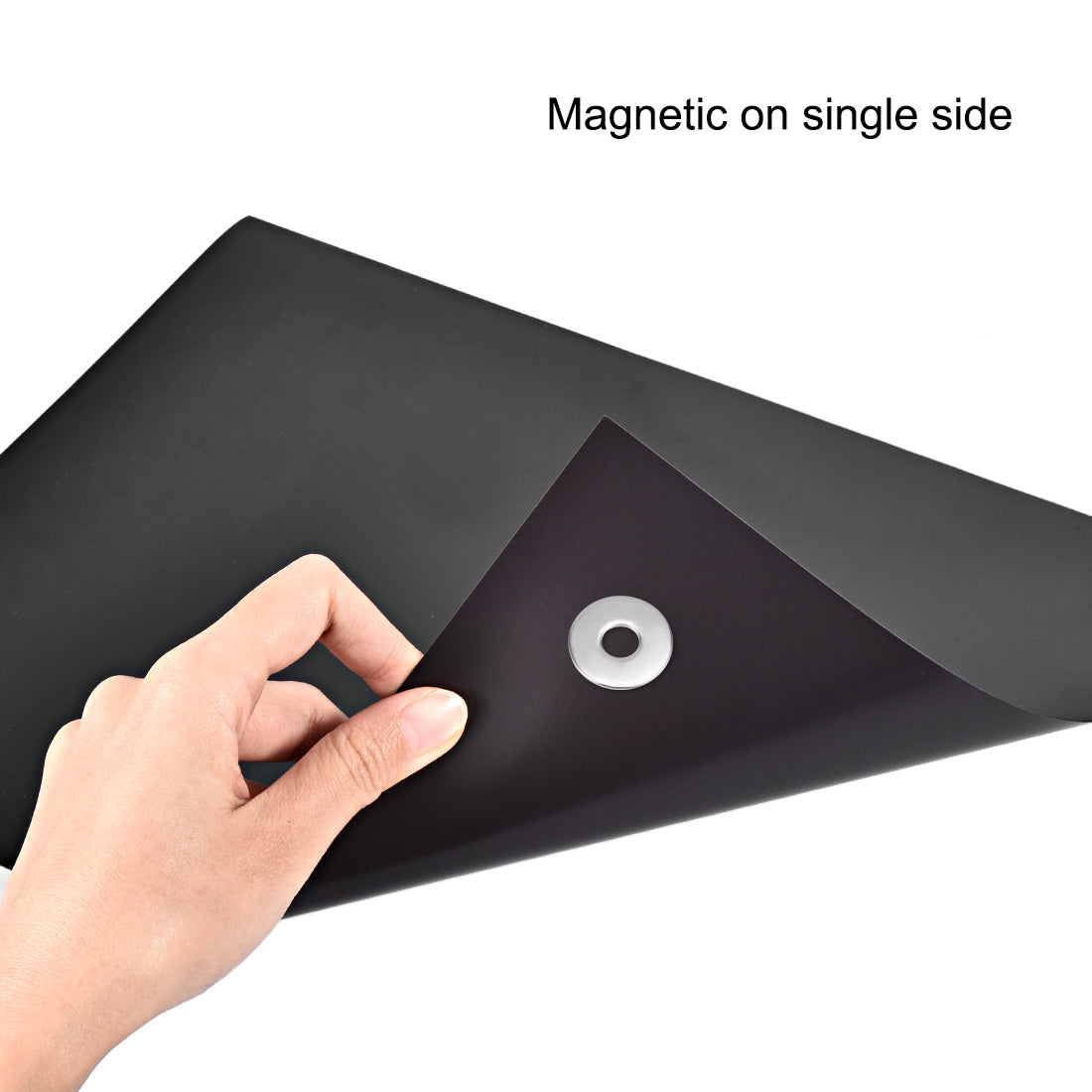 uxcell Uxcell A4 Plain Magnet Sheets for Crafts or Applying Adhesive Items 24 Mil Black