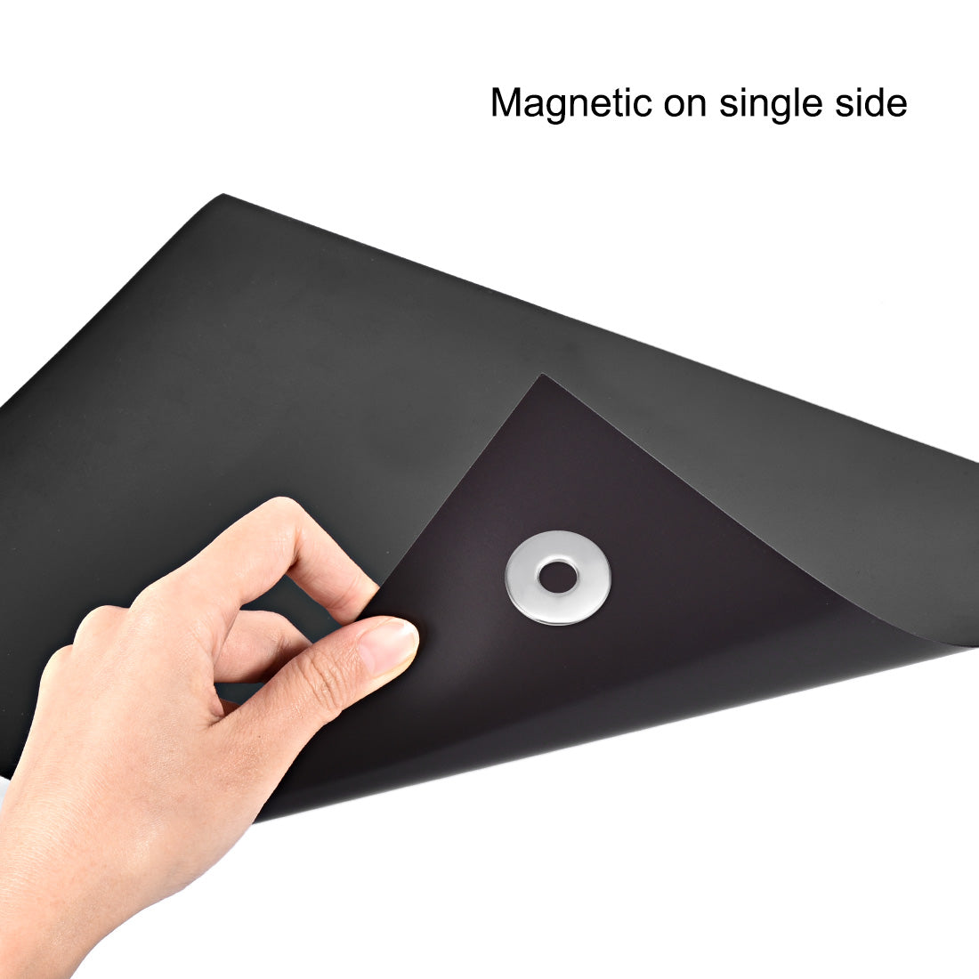 uxcell Uxcell A4 Plain Magnet Sheets for Crafts or Applying Adhesive Items 24 Mil Black 3pcs