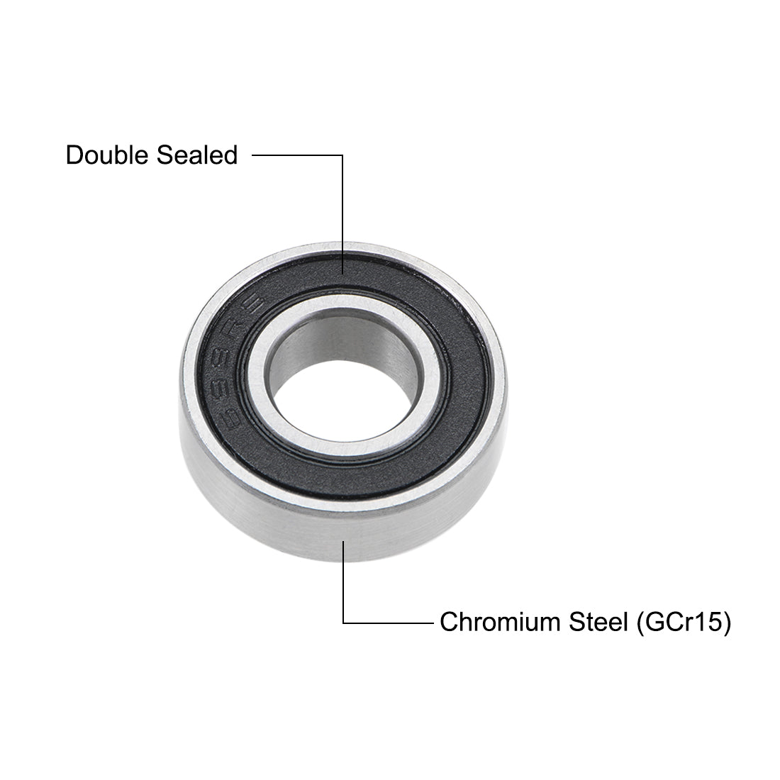 uxcell Uxcell 699-2RS Deep Groove Ball Bearings 9x20x6mm Double Sealed Chrome Steel P6 5pcs