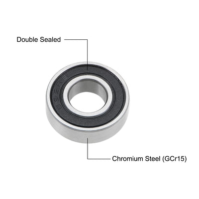 Harfington Uxcell 699-2RS Deep Groove Ball Bearings 9x20x6mm Double Sealed Chrome Steel P6 5pcs