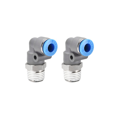 Harfington Elbow Push to Connect Air Fittings Male Thread Pneumatic Quick Release Connector