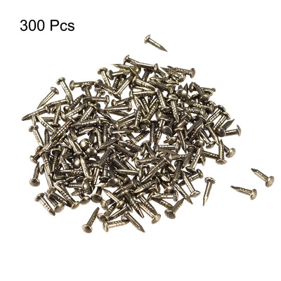 Harfington Uxcell Small Tiny Nails 1.2X6mm for DIY Decorative Wooden Boxes Bronze Tone 300pcs