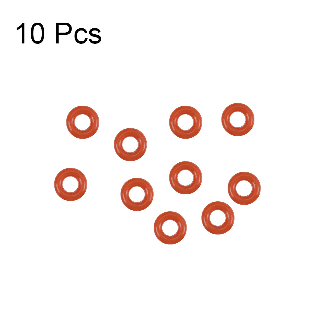 uxcell Uxcell Silicone O-Rings 4mm OD, 2mm Inner Diameter, 1mm Width, Seal Gasket Red 10Pcs