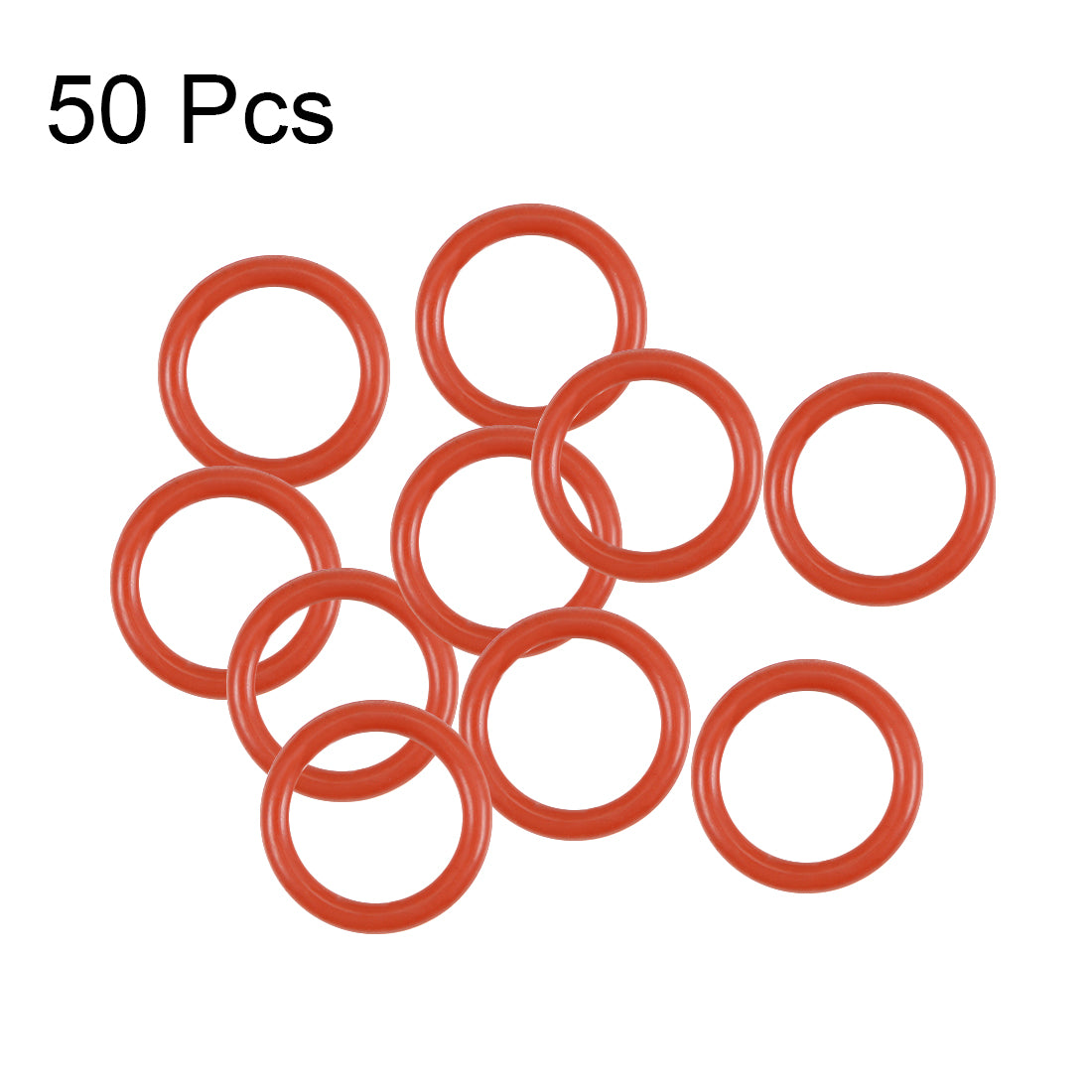 uxcell Uxcell Silicone O-Rings 7mm OD, 5mm Inner Diameter, 1mm Width, Seal Gasket Red 50Pcs