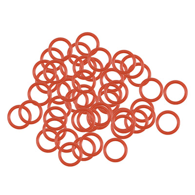 Harfington Uxcell Silicone O-Rings 7mm OD, 5mm Inner Diameter, 1mm Width, Seal Gasket Red 50Pcs