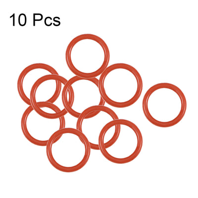 Harfington Uxcell Silicone O-Rings 7.5mm OD, 5.5mm Inner Diameter, 1mm Width, Seal Gasket Red 10Pcs