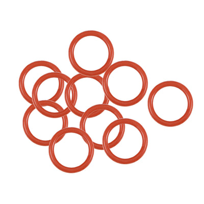 Harfington Uxcell Silicone O-Rings 8mm OD, 6mm Inner Diameter, 1mm Width, Seal Gasket Red 10Pcs