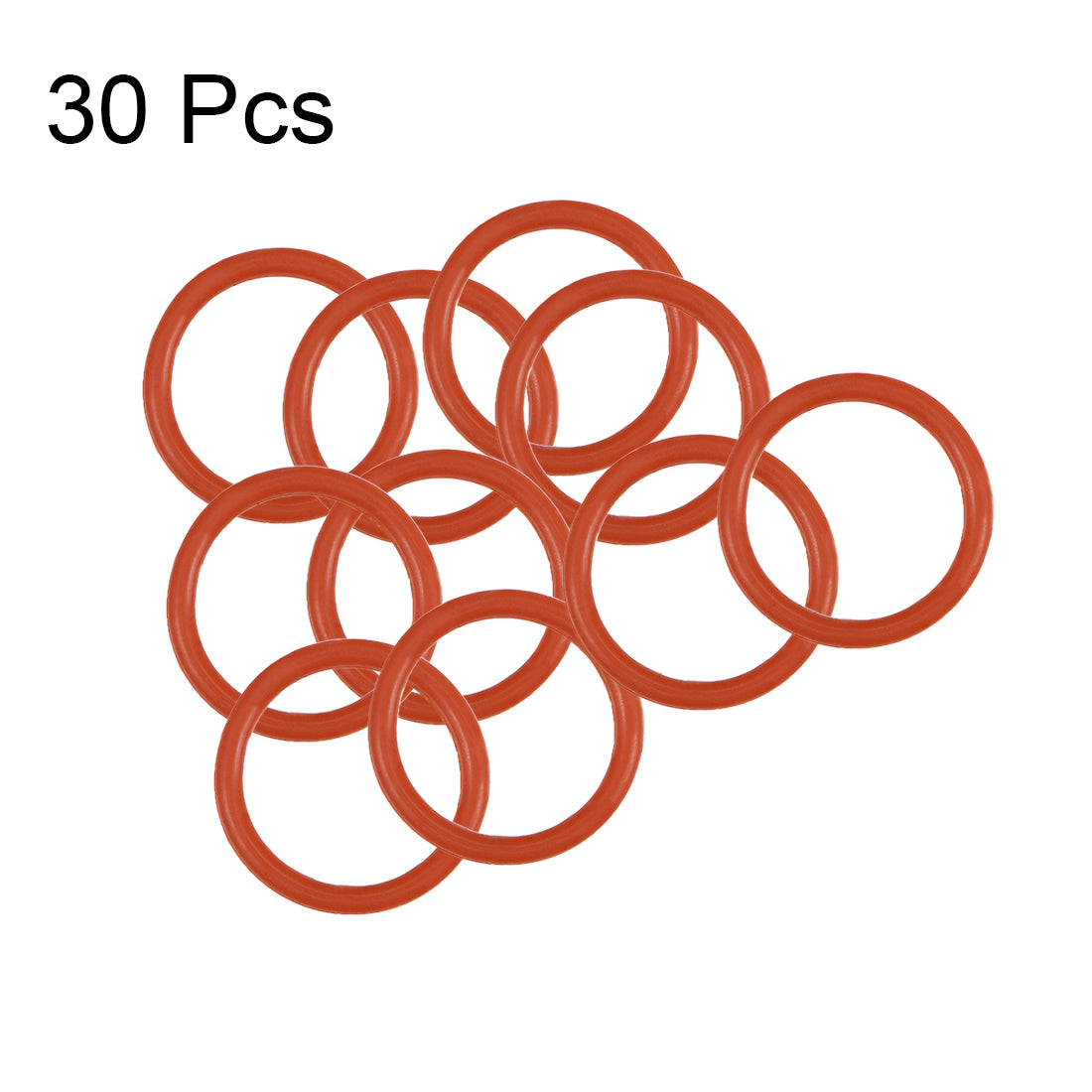 uxcell Uxcell Silicone O-Rings 9.5mm OD, 7.5mm Inner Diameter, 1mm Width, Seal Gasket Red 30Pcs