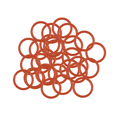 Harfington Uxcell Silicone O-Rings 10mm OD, 8mm Inner Diameter, 1mm Width, Seal Gasket Red 30Pcs
