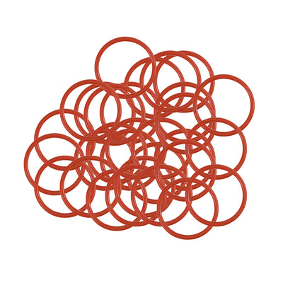Harfington Uxcell Silicone O-Rings 12.5mm OD, 10.5mm Inner Diameter, 1mm Width, Seal Gasket Red 30Pcs