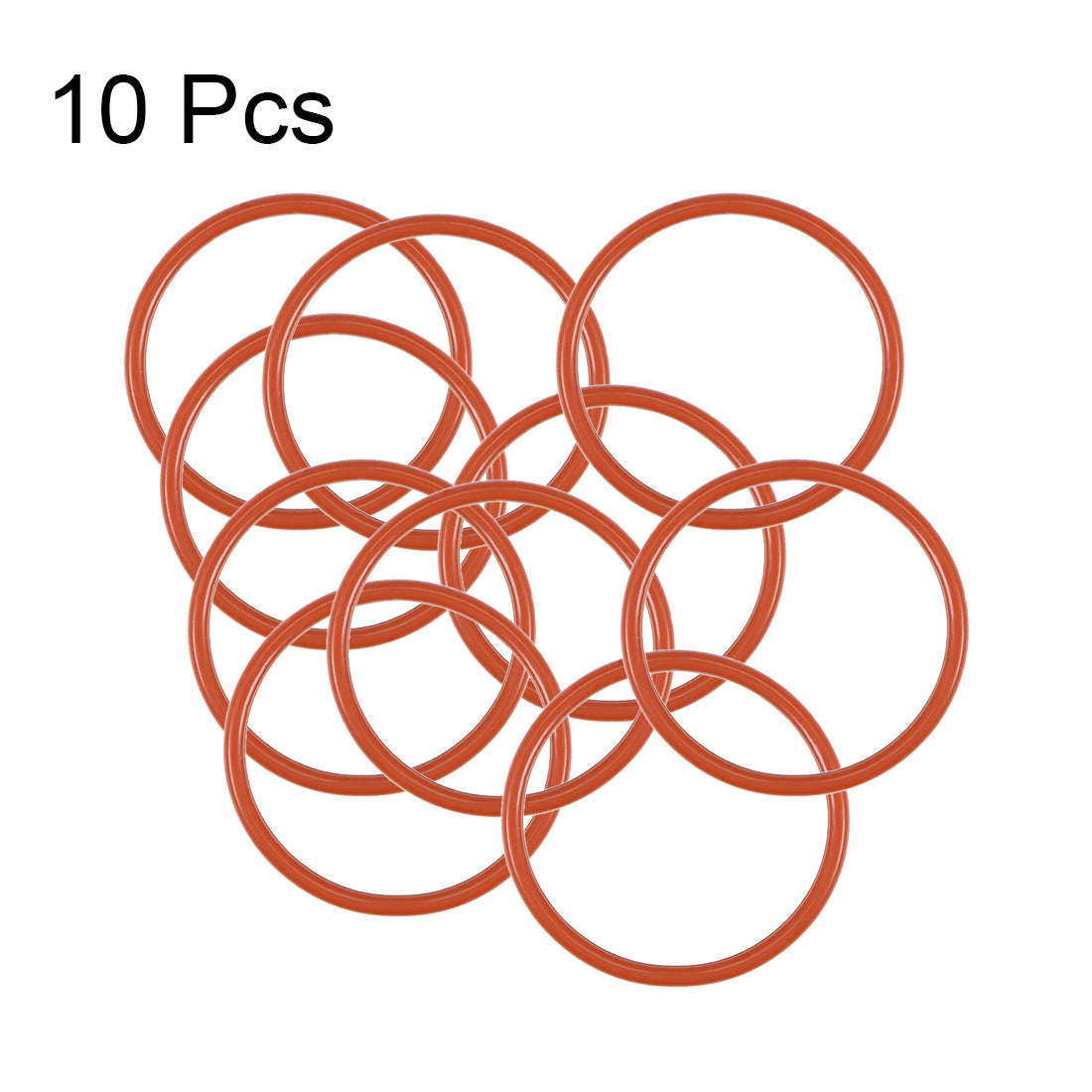 uxcell Uxcell Silicone O-Rings 16mm OD, 14mm Inner Diameter, 1mm Width, Seal Gasket Red 10Pcs