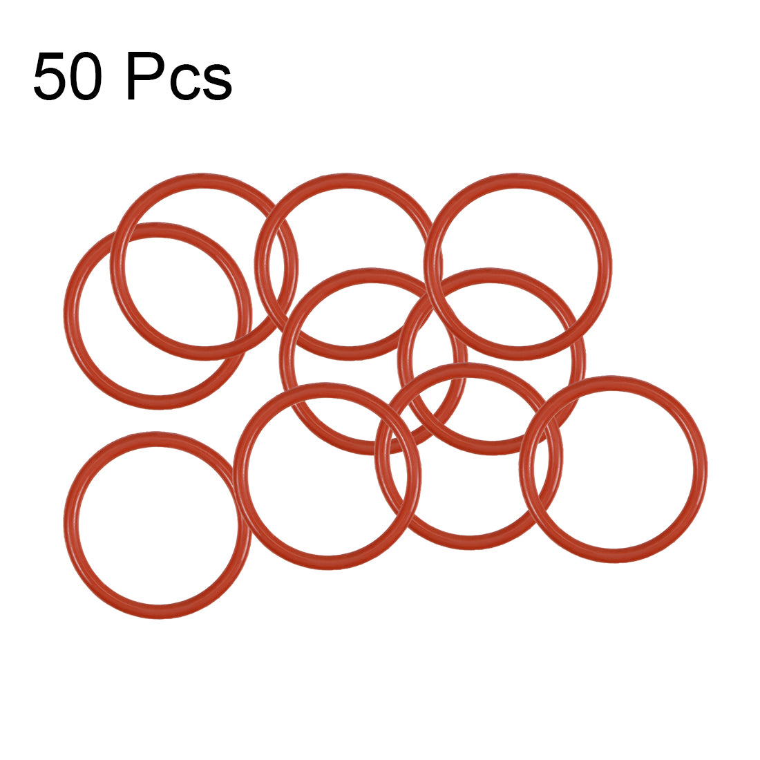 uxcell Uxcell Silicone O-Rings 17mm OD, 14mm Inner Diameter, 1.5mm Width, Seal Gasket Red 50Pcs