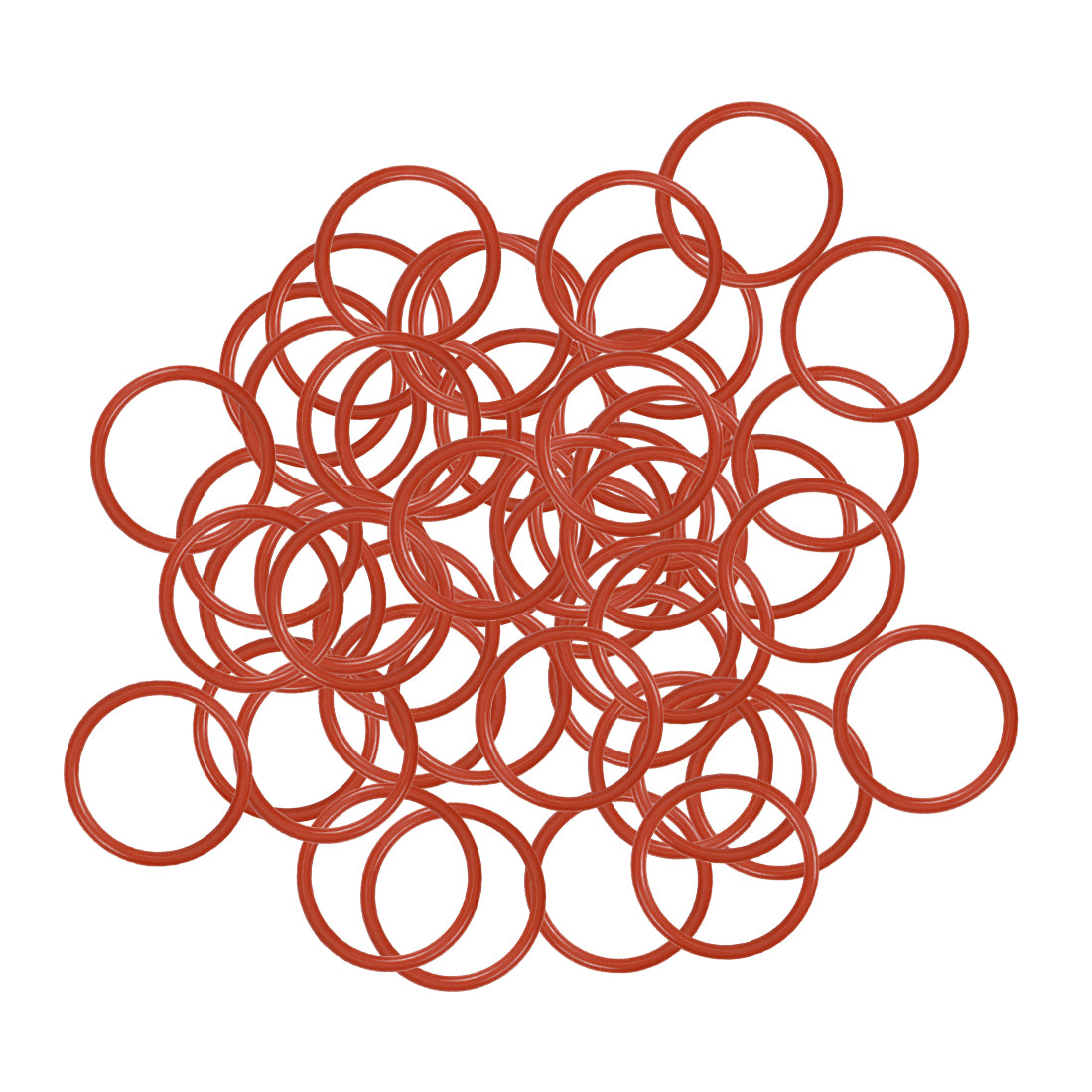 uxcell Uxcell Silicone O-Rings 17mm OD, 14mm Inner Diameter, 1.5mm Width, Seal Gasket Red 50Pcs