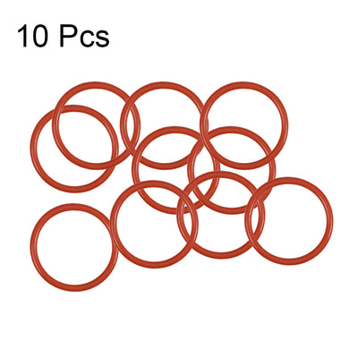 Harfington Uxcell Silicone O-Rings 18mm OD, 15mm Inner Diameter, 1.5mm Width, Seal Gasket Red 10Pcs