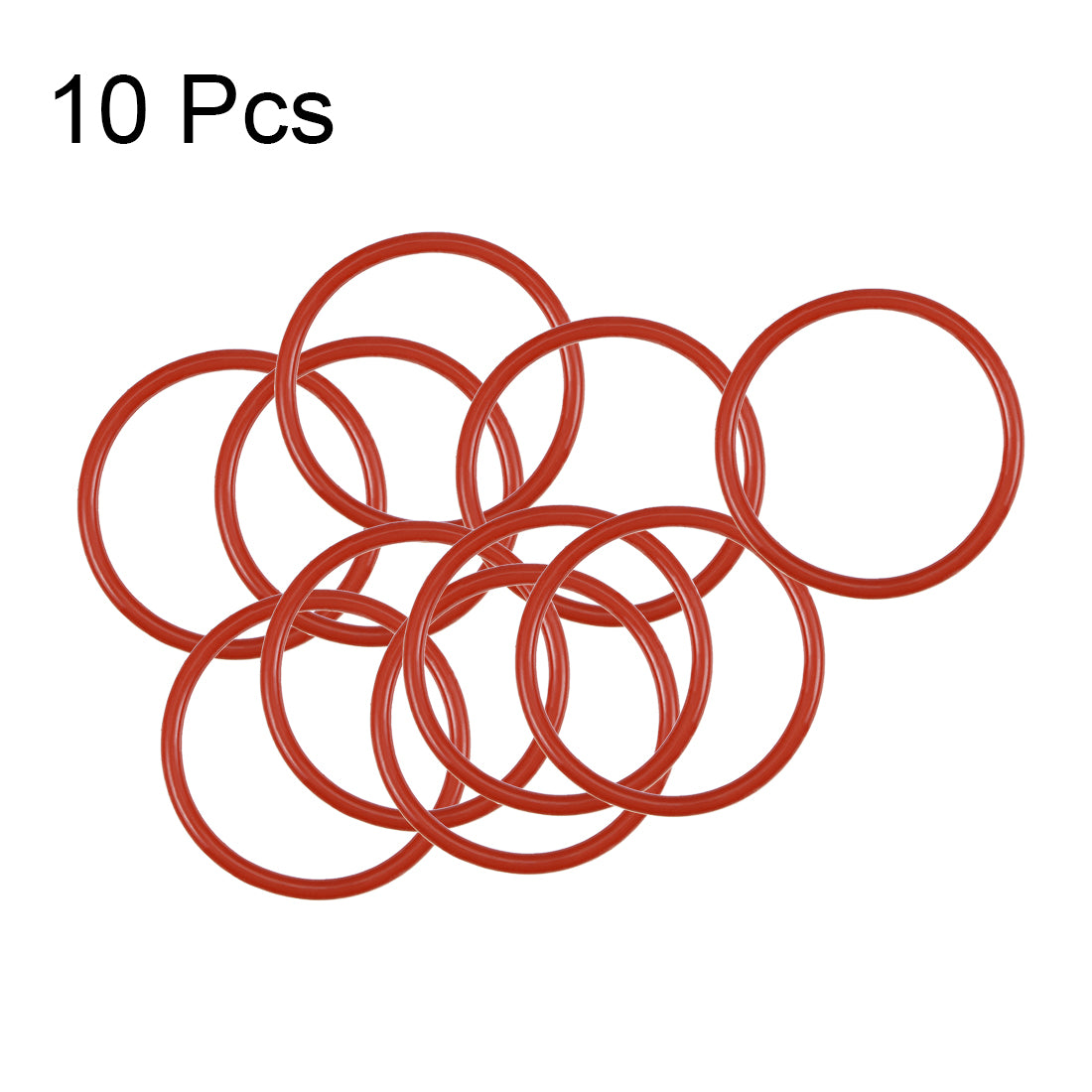 uxcell Uxcell Silicone O-Rings 21mm OD, 18mm Inner Diameter, 1.5mm Width, Seal Gasket Red 10Pcs